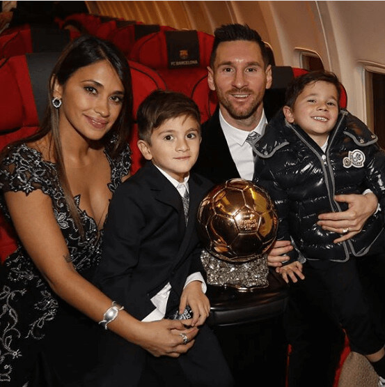 Thiago Messi Roccuzzo  Celebrating His Father's Recent Ballon D'Or Success